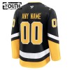 Lapsille NHL Pittsburgh Penguins Pelipaita Custom Fanatics Premium 2024-25 Kolmas Musta